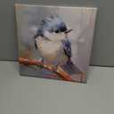 ARTZGX Blue Bird Wall Art Canvas Prints Birds on Tree Pictures Wall Decor Animal Artwork Painting for Bedroom Bathroom Decor Frame(Blue 12L x 12W)