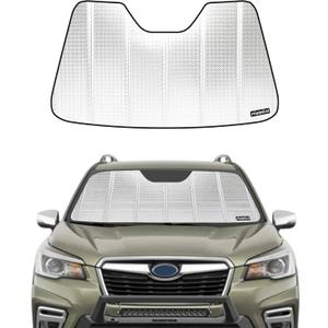 Pigenius Windshield Sun Shade for Subaru Forester 2019-2021 with Eyesight Driver Assist. Reflective Aluminum Film Front Window Sunshade - BLAZBLOCK