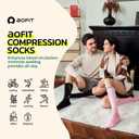 aoFIT Graduated Compression Socks for Women Travel Flight Nurses Dr Scholls Airplane 15-20 mmhg (Black, XL)