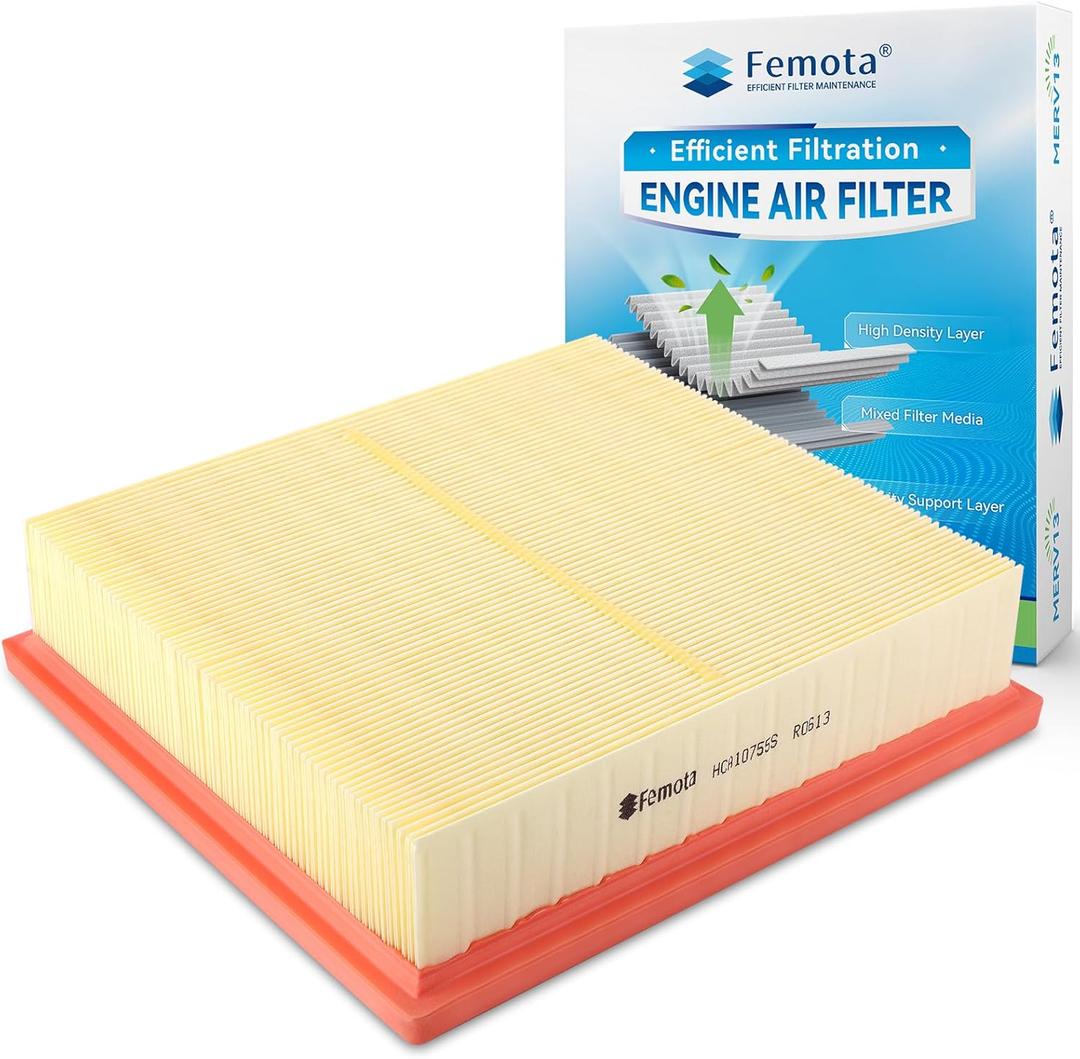 CA10755 Engine Air Filter,Pre-oiled, Longer Lifespan, fit for Avalon,Camry,Highlander,Sienna, Durango,Grand Cherokee, ES350,NX300,RX350