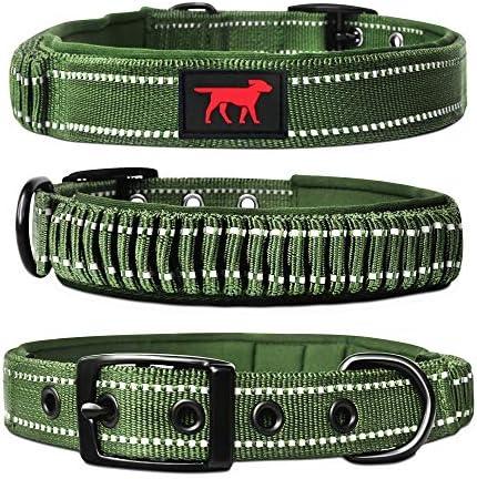 Tuff Pupper Heavy Duty Dog Collar with Handle | Ballistic Nylon Heavy Duty Collar | Padded Reflective Dog Collar with Adjustable Stainless Steel Hardware | Convenient Sizing for All Breeds