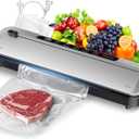 Vacuum Sealer for Food,75 Kpa Precision Suction Power 6-in-1 Food Sealer with Digital Timer, Dry & Moist Food Modes, Compact Design with 10 Vacuum Bags & Built-in Cutter (Sliver)