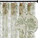 jinchan Linen Floral Curtains for Living Room with Printed Flower 63 Inches Long Light Filtering French Country Back Tab Rod Pocket Sage Green Window Curtain Set Farmhouse Drapes 2 Panels