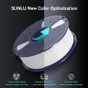 SUNLU PLA+2.0 3D Printer Filament 2KG, Upgrade PLA+ Filament 1.75mm, Tougher and Stronger, Dimensional Accuracy +/-0.02mm, 1KG per Spool, 2 Pack, 2KG Total, White+White