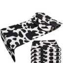 4 Pcs Linen Cow Print Table Runner Black and White Farm Cow Print Tablecloth Western Barnyard Cowboy Themed Table Cloths for Birthday Party Decorations Home Kitchen Supplies, (13 x 72 in)