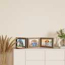 decorUhome Triple 7x5 Picture Frame Horizontal, Engineered Wood Trifold Photo Frame with Plexiglass for Tabletop Display, 7x5, Oak