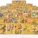 55Pcs Rare Gold Cards, Gold Foil Collectible Card Set, Suitable for Fans, Children and Collectors, No Duplicates, High-End Gift Game Set.