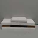 RICHER HOUSE White Floating Shelves Set of 3, Modern Bathroom Shelves Wall Mounted Shelves for Wall Decor, Over Toilet White Wall Shelves for Bathroom Bedroom, Living Room, Kitchen (2+1)