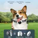 2-in-1 Dog Shock Collar & Dog Bark Collar - Smart Anti Barking Dog Training Collar with 5 Adjustable Sensitivity & 3300FT Remote for All Breeds IP67 Waterproof Rechargeable E-Collar (White)