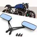 DREAMIZER Rectangle Motorcycle Mirrors Black - Universal 8MM 10MM Rearview Mirror Aluminum CNC Compatible with Honda Yamaha Suzuki Ruckus Grom Shadow Vstar650