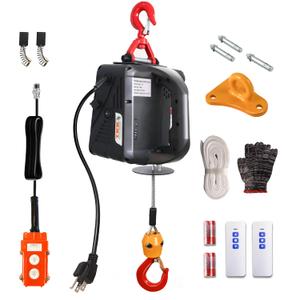 TKK 3 in 1 Electric Hoist Winch, 1540lbs Capacity, Portable with Wire and Wireless Remote Control, 120V, 25ft Lifting Height, Overload Protection