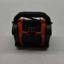 Jobsite Radio Bluetooth Speaker, 30W IPX 66 Waterproof FM Clock Radio Portable with LED Lights, Anticollision FM Radios for Constrution Site/Outdoor/Fishing/Party/CampingOrange