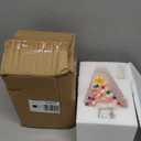 White Christmas Tree Night Light, Decorative Ceramic Xmas Tree Nightlight with Lamp for Kids, Multicolor Bulbs & 360 Degree Swivel Plug with On/Off Switch for Kitchen Bathroom Bedroom