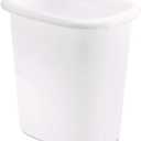 Rubbermaid Oval Vanity Wastebasket, Plastic, 6 Qt, 7 X 10 X 9, White, 6/Carton