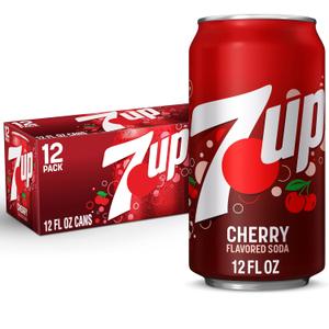 7UP Cherry Flavored Soda, 12 fl oz cans, 12 pack. no BBD