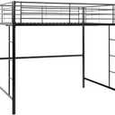 Metal Single Bunk Bed, Single Size, Black, Twin