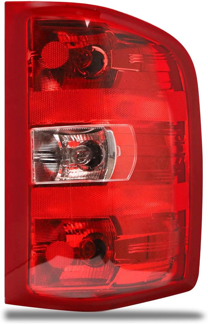 Tail Light Assembly Compatible With 2007-2013 Chevy Silverado 1500 2500HD 3500HD GMC Sierra 2500 HD 3500 HD (Red Border, Right Passenger Side)