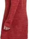 STYLEWORD Women's 2026 Winter Dress Tunic Tops for Leggings Long Sleeve Sweater Cowl Neck Fashion Shirt Dress (Red, XL)