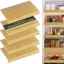 Bamboo Wire Shelf Covers, 28" W x 16" D, 5-Pack, Natural