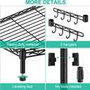 Folews 6-Tier Metal Storage Rack with Wheels, NSF Sturdy Adjustable Wire Shelving Unit for Garage Kitchen Pantry Laundry Room, 36" W x 14" D x 75" H Large Rolling Organizer Shelf Easy Assembly, Black