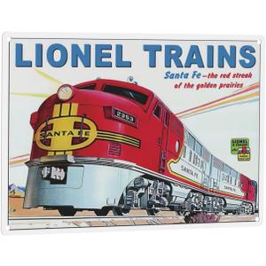 GCOCL Lionel Train Santa Fe Railroad Retro Ad Poster Wall Art Decor Metal Tin Sign 8x12in Decorative Sign (Silver Or Gray)