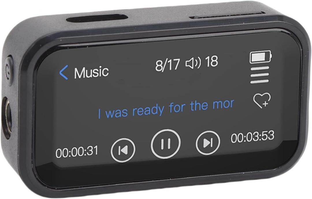 MP3 Player with Bluetooth 5.3, 32GB Portable Music Player with Back Clip, Lossless HiFi Sound, 1.47" Touchscreen, FM Radio, E-Book