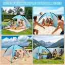 Beach Tent Sun Shelter, 3-5 Person Pop Up Beach Tent, Easy Setup UPF 50+ UV ProtectionBeach Sun Shade, Lightweight & Compact Beach Umbrella for Family Travel