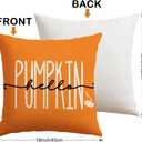 Artscope Fall Decorative Throw Pillow Covers 18x18 Inch Set of 4, Hello Pumpkin Give Thanks Buffalo Plaid Outdoor Farmhouse Pillow Cases for Home Sofa Couch-Orange