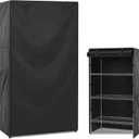 Wire Rack Shelf Cover, Heavy Duty Waterproof Dustproof Standing Shelf Units With Zipper for Outdoor Indoor Wire Shelving, 48*24*72 Inches, Black