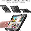 SEYMAC stock Tablet Case for Lenovo Idea Tab 11'' / M11 (TB336FU/TB330FU) 11 inch Drop-Proof Protection Cover with 360° Rotate Stand & Strap [Pen Holder] & Screen Protector 2025/2024, Black