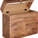 Wedding Card Box with Lock and Card Slit 12"X10"X4.5"- Distressed Gift Wishing Well Card Box for Weddings, Receptions, Birthdays, Graduations, Baby Showers, Honeymoon Funds (Burnt)