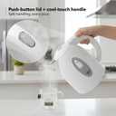 OVENTE Electric Kettle, 1.7L Fast Boiling Water Heater for Coffee or Tea, BPA Free with Water Level Gauge, Auto Shut-Off, Boil-Dry Protection, Indicator Light and Removable Filter, White KP72W