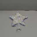 LAWOHO Christmas Tree Topper Star, Exquisite Christmas Decor, 10 Inch Shiny Iridescent Christmas Tree Decoration with 6H Timer, 20 Warm LED Lights for Xmas Tree, Holiday & Party, Indoor Decor