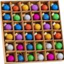 Joiedomi 36 Pcs Christmas Mini Glitter Glass Balls Ornaments, 1 Inch Multicolor Xmas Hanging Ball for Christmas Tree Decoration and Holiday Ornaments