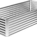 8x4x2FT Galvanized Raised Garden Bed,Planter Raised Beds-Metal Garden Box,Large Plant for Outdoor Planting, Vegetables Bed，Flower,herb-Silver