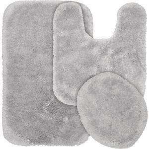 Garland Rug Finest Luxury Bath Rug Set, 3-Piece Set, Platinum Gray
