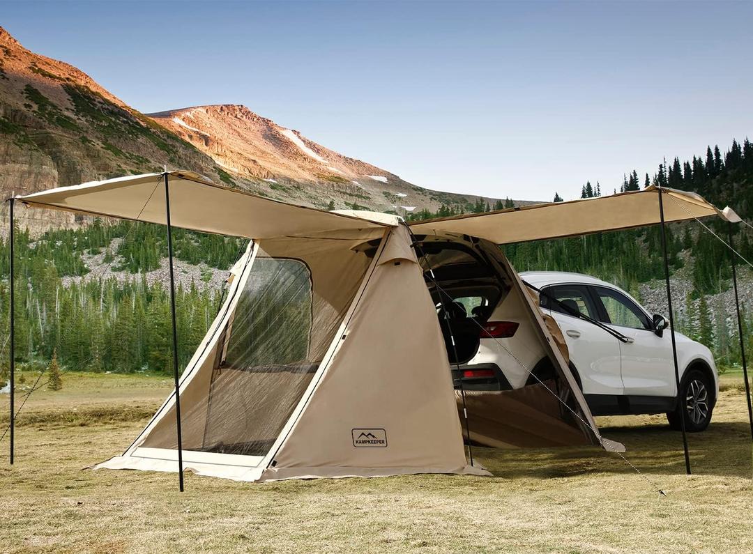 KAMPKEEPER SUV Car Tent, Tailgate Shade Awning Tent for Camping, Car Tents for Picnic Sports Events Music Festivals Outdoor Travel, 15 feet wide, 171 inches long, 110 square feet