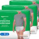 Basics Incontinence Underwear for Men, Maximum Absorbency, Large, 54 Count (3 Packs of 18)