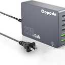 220W USB C Charger Block, 6-Port GaN USB C Charging Station PD 100W PC Laptop Fast Charger Adapter Compatible with iPhone 17, Galaxy 25, MacBook,ipad and More Devices(Gray)