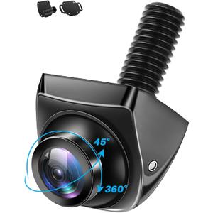 4 Modes Button Switch AHD 1080P Backup Camera for Car 180Wide Angle Rear Camera with Clear Night Vision 360+45 Rotatable Front/Side/Rear View Camera IP69K Waterproof Reverse Camera Fisheye Lens