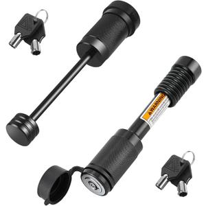 METOWARE Keyed Alike Trailer Hitch Receiver& Coupler Lock Kit, 5/8" Dia 3-1/2 Long Hitch Pin Trailer Hitch Lock for Class III IV Receiver, 1/4 Dia 3-1/2 Long Hitch Pin Coupler Lock (5/8" Dia(3-1/2" Span)+1/4" Dia(3-1/2" Span))