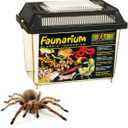 Exo Terra Faunarium Small PT2255 Plastic Reptile Terrarium and Transport Container for Lizards, Spiders & Amphibians