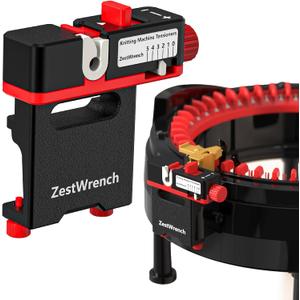 ZestWrench Circular Knitting Machine Tensioner for Addi 46&22 Needles, 360 No-Drop Yarn Winder, One-Touch Release for Effortless Feeding, Fits Electric & Manual Knitting Machines, Ergonomic Design