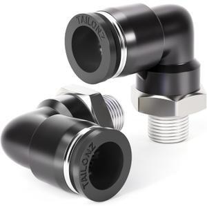 TAILONZ PNEUMATIC Male Elbow 10mm Tube OD x 1/8 Inch NPT Thread 90 Push to Connect Fittings PL10-N1 (Pack of 10)