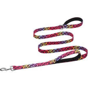 Hikiko Padded Two-Handle Dog Leash 6 Ft for Medium to Large Dogs, Strong Traffic Handles Lead for Walking Training (Gradient Leopard) (1 in x 6 ft)