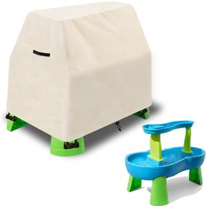 Kids Water Table Cover Fit Rain Showers Splash Pond Water Table,Waterproof Dust Proof Anti-UV Outdoor Toys Cover-Cover only (Beige)