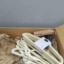 Amazon Basics Slim Velvet Non-Slip Space Saving Suit Clothes Hangers for Closet Organization, Ivory/Beige, 100-Pack, Pack of 100