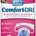 OUT! Petcare Disposable Dog Diapers for Female Dogs, Dog Heat Diapers, Female Dog Period Pads, Female Doggy Diaper for Peeing, Pet Diapers for Small Pets,13”-18” Waist, XS/Small, 16 Count