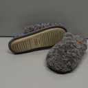 EverFoams Women's Fuzzy Slip-on Slippers Warm Cozy Soft Lightweight Memory Foam Indoor House Shoes (7-8, Oxford Gray)