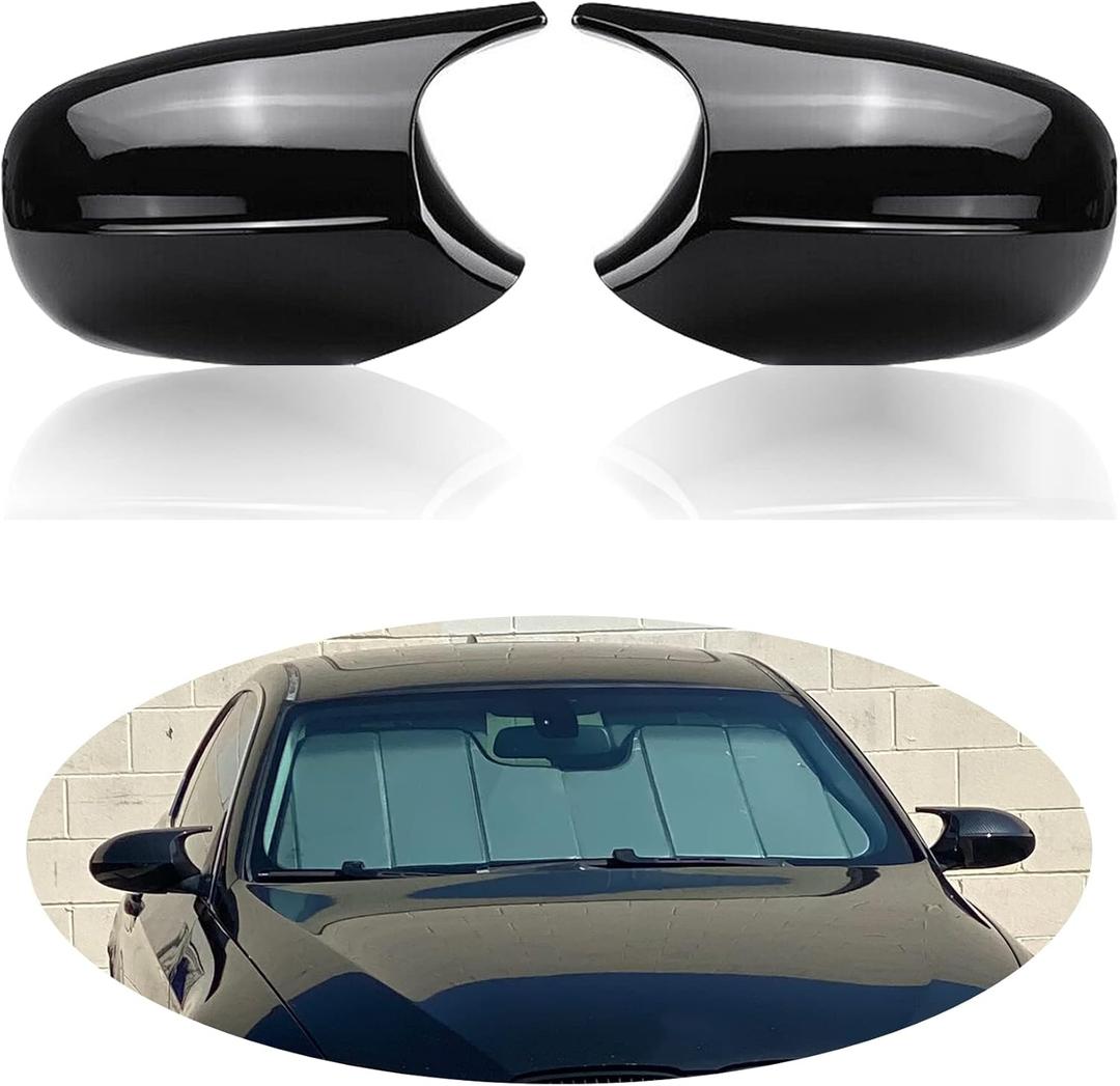 Side Mirror Caps, Door Mirror Cap Covers Fit for BMW E90 E91 LCI 2008-2011, E92 E93 LCI 2010-2013, E81 2010-2012, E82 E88 2010-2013, E87 2008-2011 Glossy Black